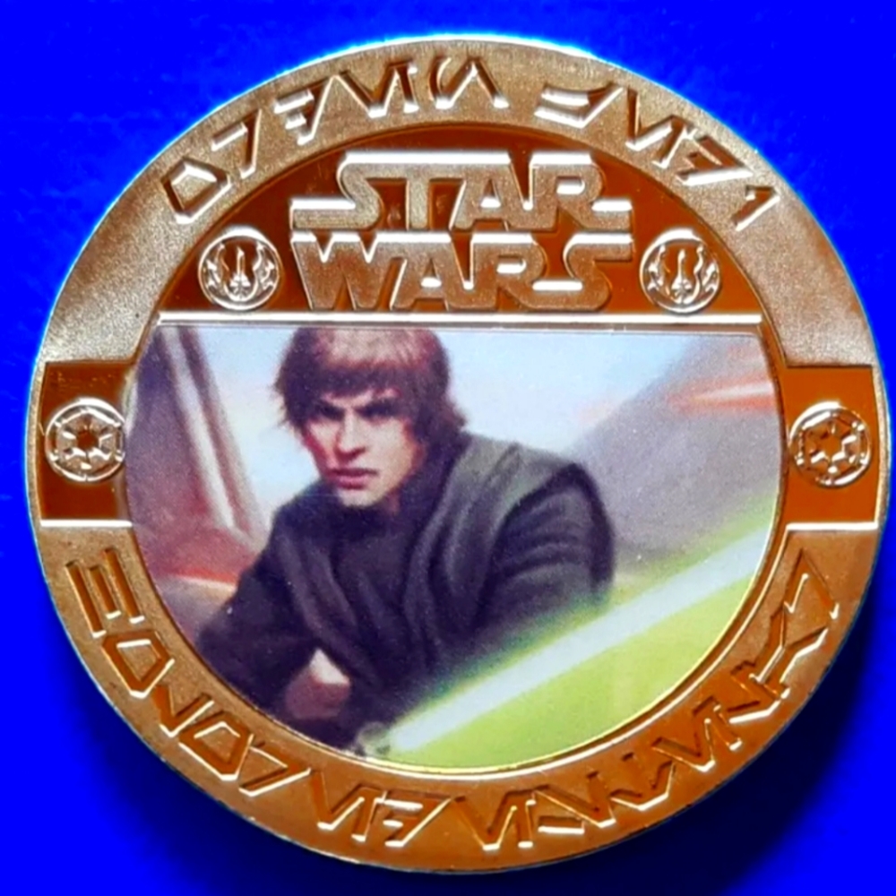 STAR WARS LUKE SKYWALKER GOLD COIN LIMITED EDITION w/CERTIFICATE OF AUTHENTICITY